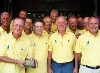 The victorious boys from Jomtien Golf pose for a photo after defeating the Backyard Golf Society at Emerald.